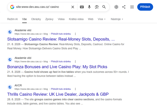 Výsledky vyhledávání Google pro www-dev.asu.cas.cz – casino